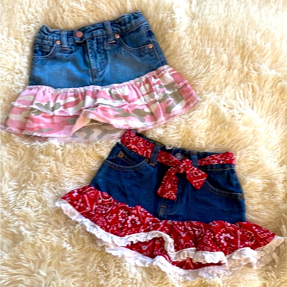 Ruffled Denim Skirts